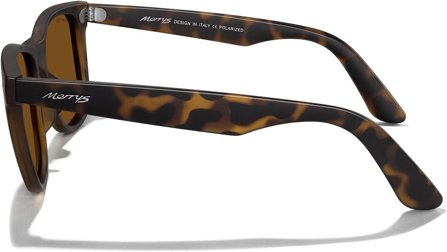 MERRY'S Classic Square Shape Polarized Sunglasses for Womens Mens Retro Designer UV400 Sun Glasses S6140