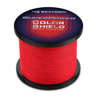 KastKing Superpower ColorShield Braided Fishing Line - Colorfast Braided Line, 100% Solution Dyed UHMWPE Fiber, Smooth & Strong Superline, Near Zero Stretch, Sensitive, High Abrasion Resistance