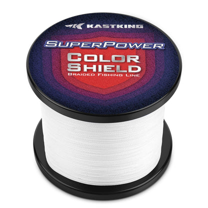 KastKing Superpower ColorShield Braided Fishing Line - Colorfast Braided Line, 100% Solution Dyed UHMWPE Fiber, Smooth & Strong Superline, Near Zero Stretch, Sensitive, High Abrasion Resistance