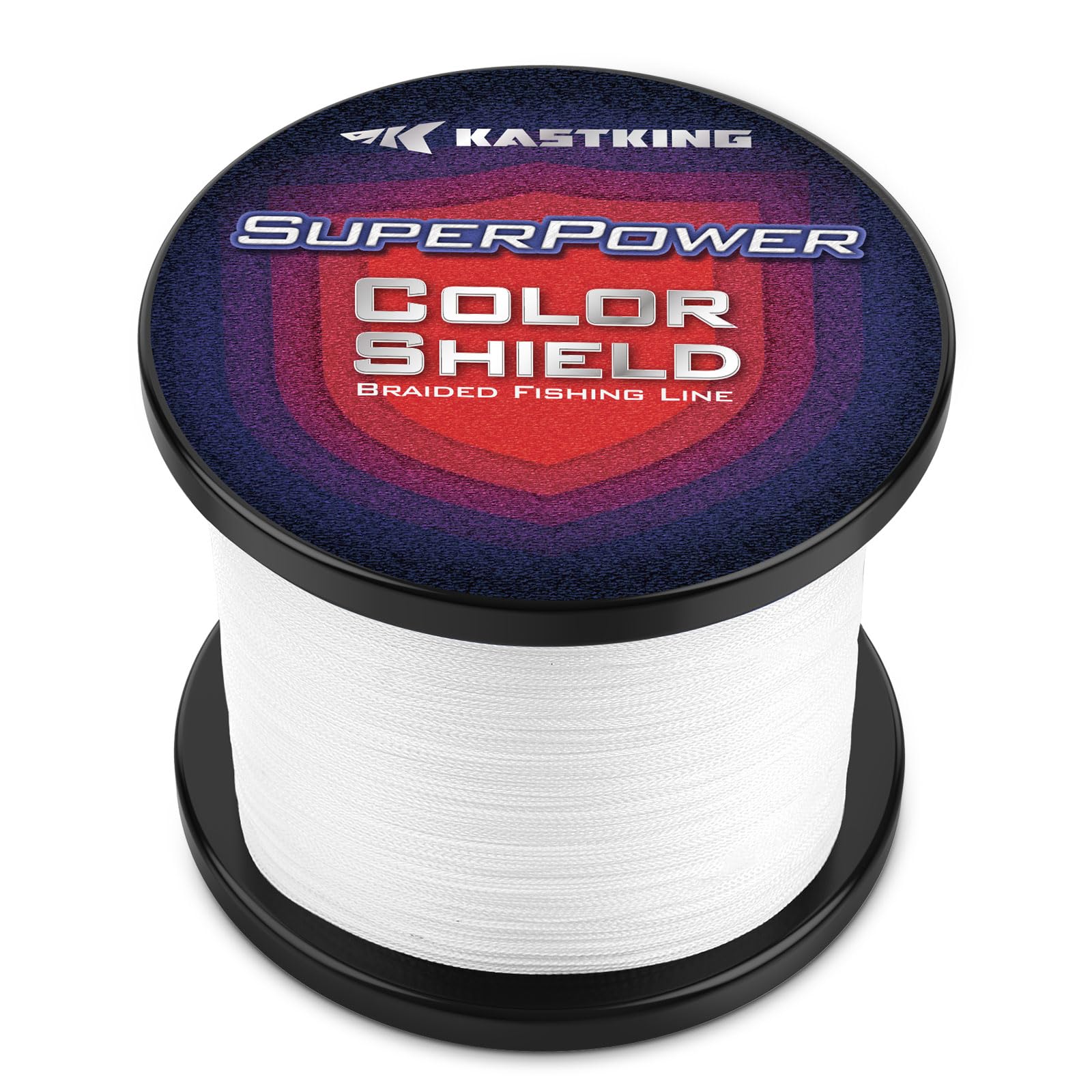 KastKing Superpower ColorShield Braided Fishing Line - Colorfast Braided Line, 100% Solution Dyed UHMWPE Fiber, Smooth & Strong Superline, Near Zero Stretch, Sensitive, High Abrasion Resistance