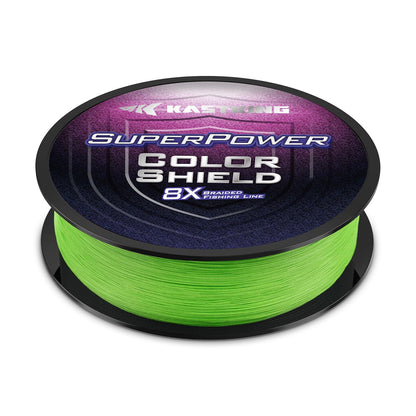 KastKing Superpower ColorShield Braided Fishing Line - Colorfast Braided Line, 100% Solution Dyed UHMWPE Fiber, Smooth & Strong Superline, Near Zero Stretch, Sensitive, High Abrasion Resistance