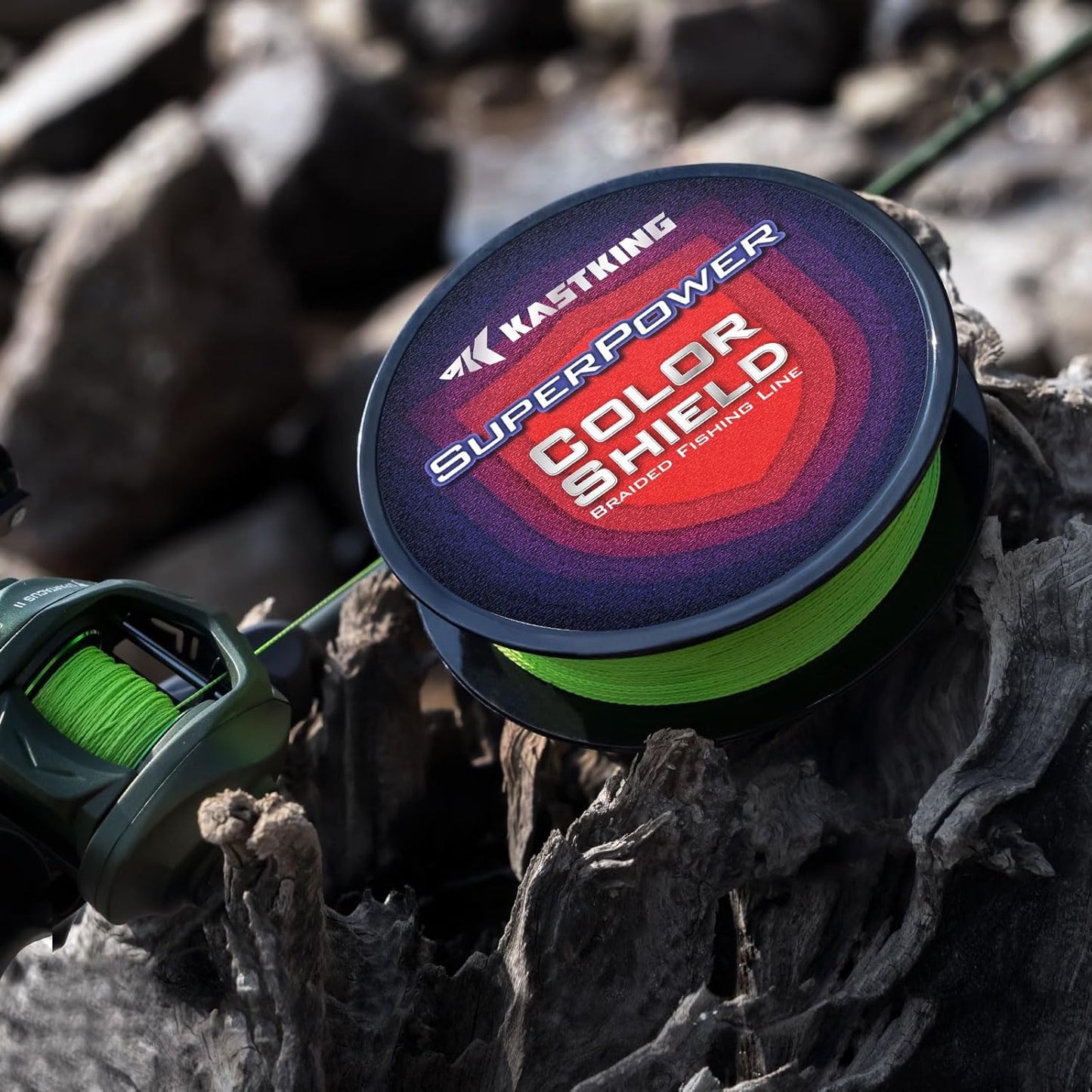 KastKing Superpower ColorShield Braided Fishing Line - Colorfast Braided Line, 100% Solution Dyed UHMWPE Fiber, Smooth & Strong Superline, Near Zero Stretch, Sensitive, High Abrasion Resistance